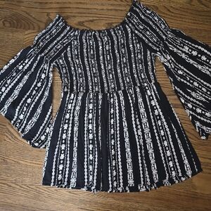 Angie Black and White Striped Dress